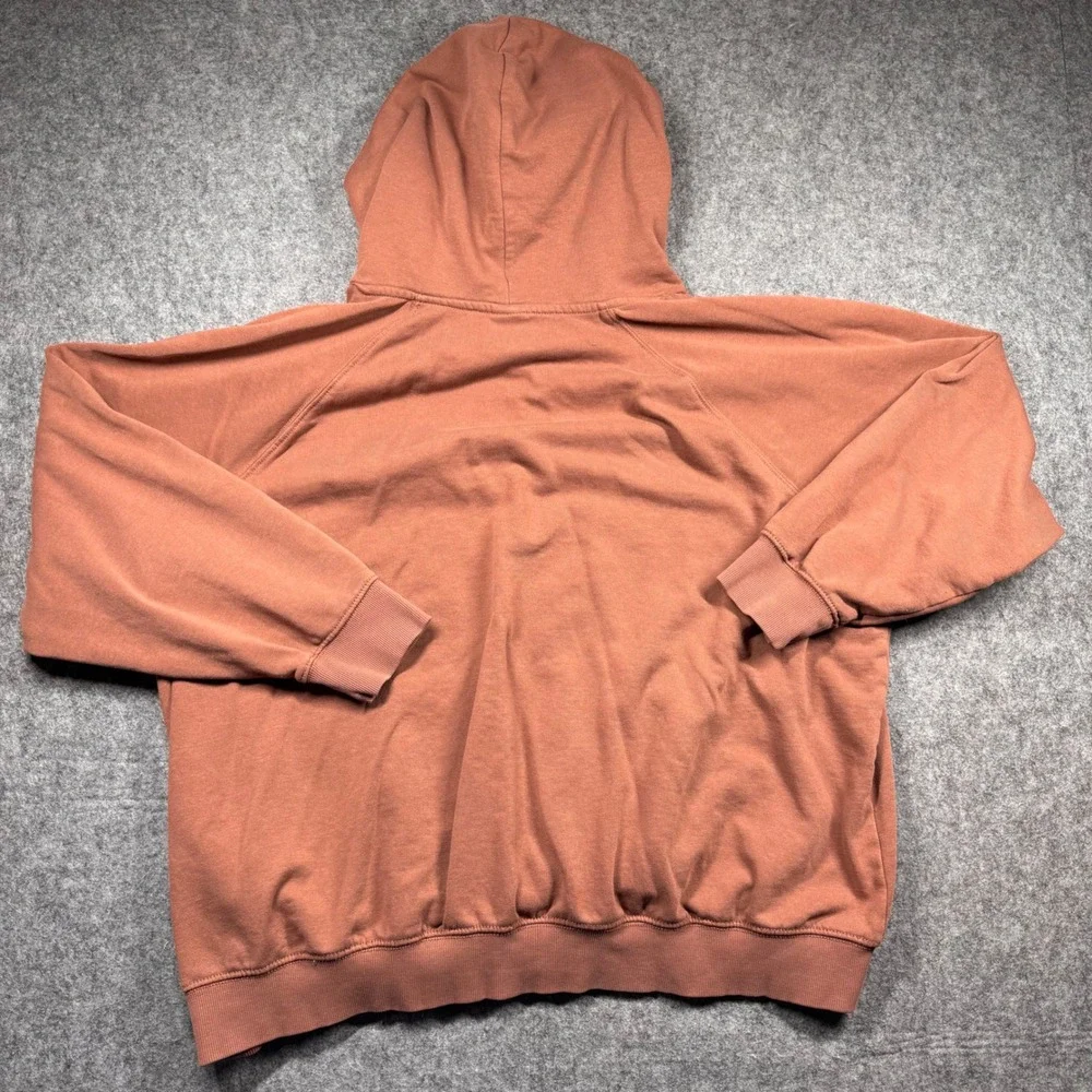 HM Basics‎ Mens XL Terracotta Rust Fleece Raglan Hoodie Sweatshirt 0456163 0